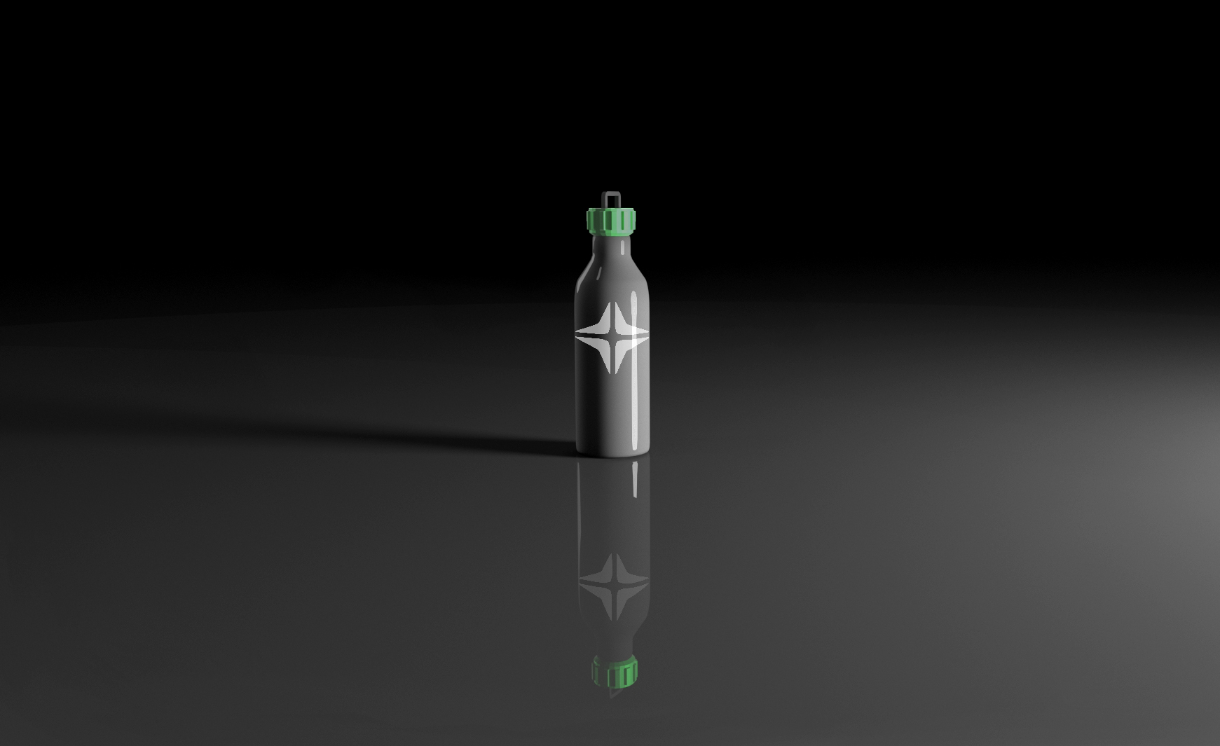 BlackStar bottle with white logo.