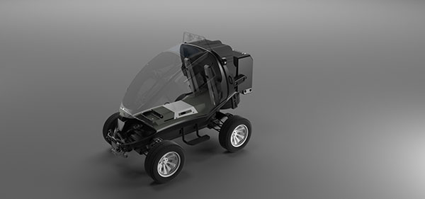 slideshow image two of how a black terrain vehicle is built